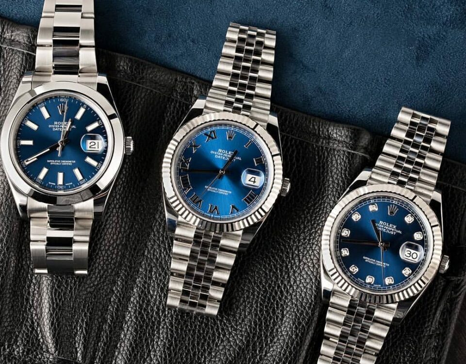 Three rolex datejust luxury watches.