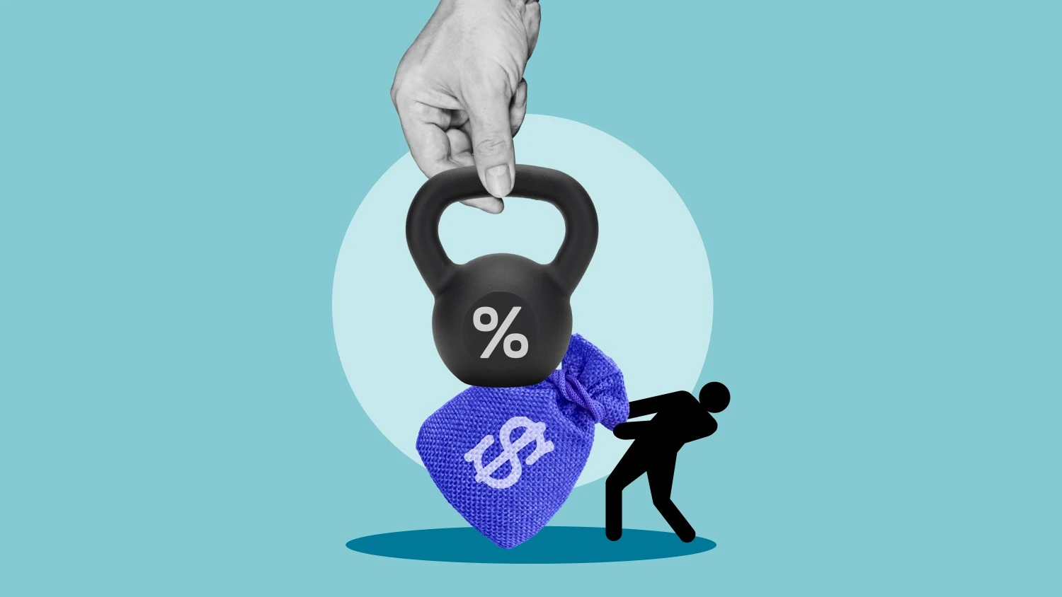 illustration showing financial burden and high interest debt impacting borrowers with bad credit