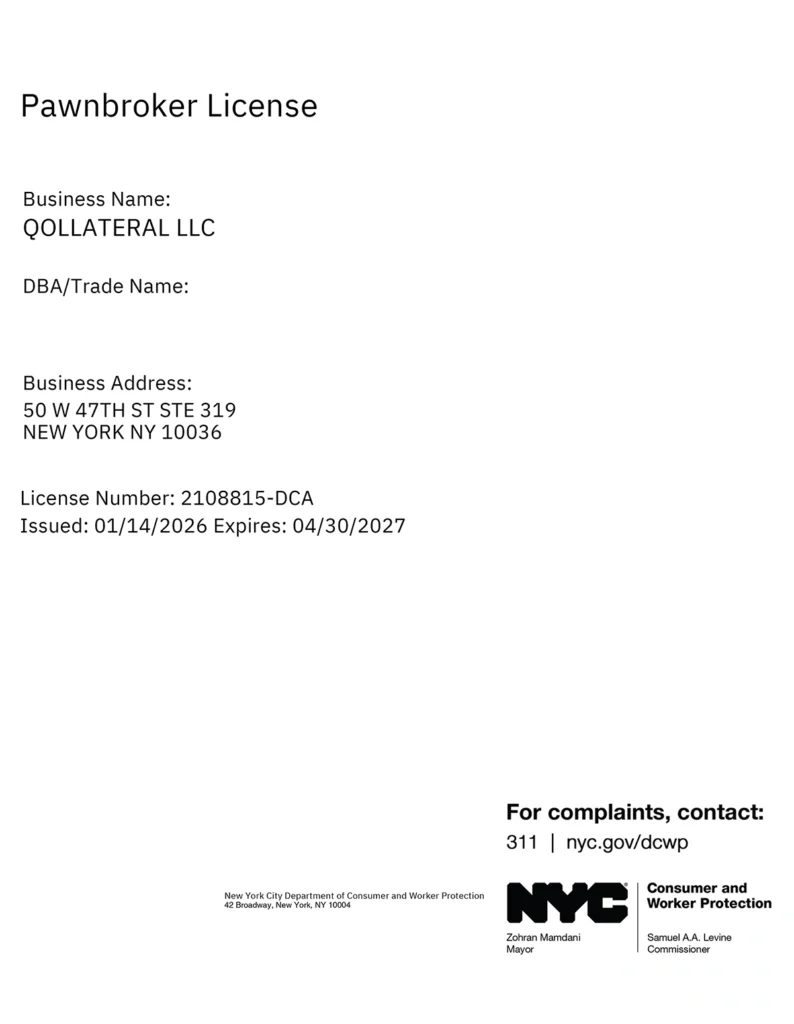 Pawnbroker-License