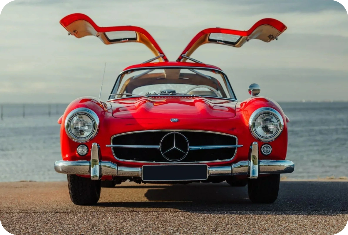 Red Mercedes-Benz 300 SL Gullwing for Classic Car Loans