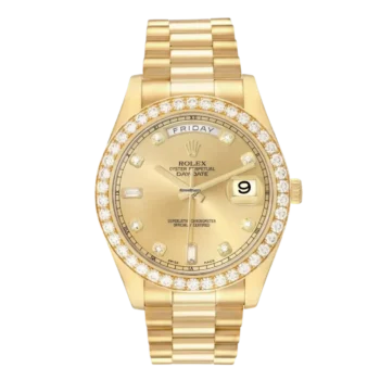 Rolex Day-Date President in Yellow Gold with Diamond Bezel