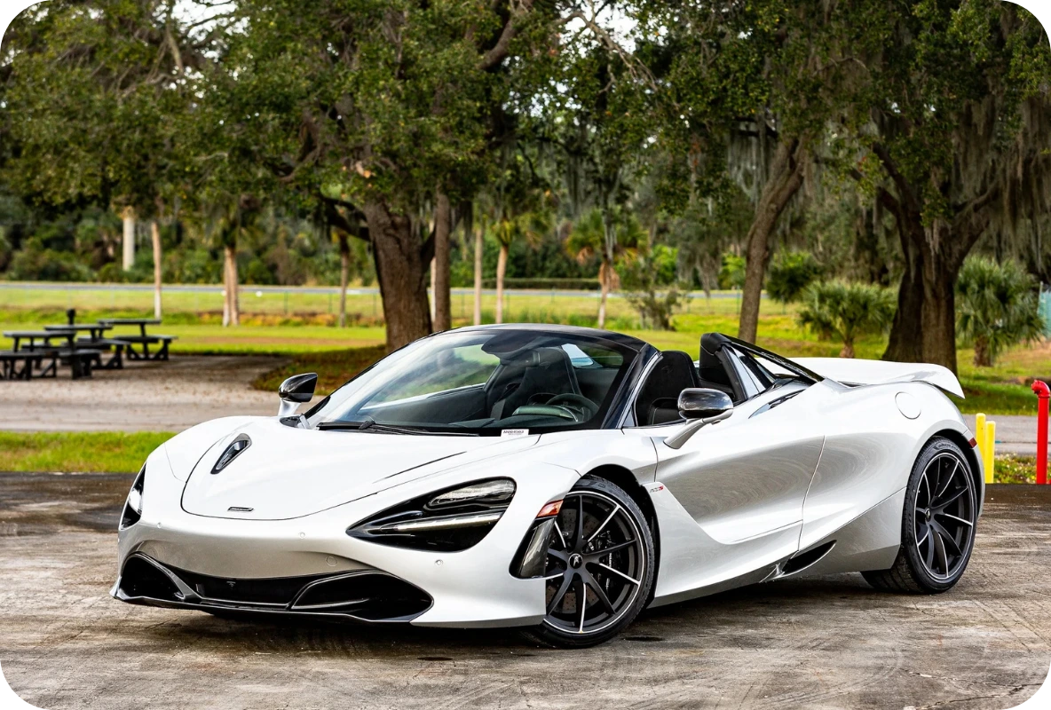 Silver McLaren 720S Spider for Luxury Car Loans