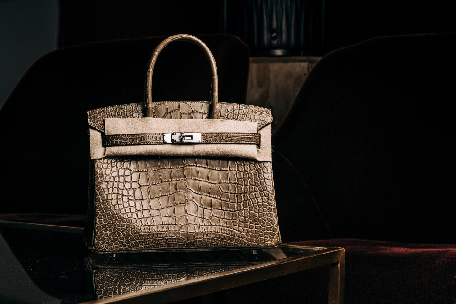 Hermès Birkin bag crafted from exotic crocodile leather displayed as a luxury investment asset
