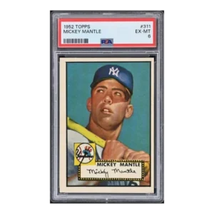 Graded vintage 1950s baseball card in a protective holder.