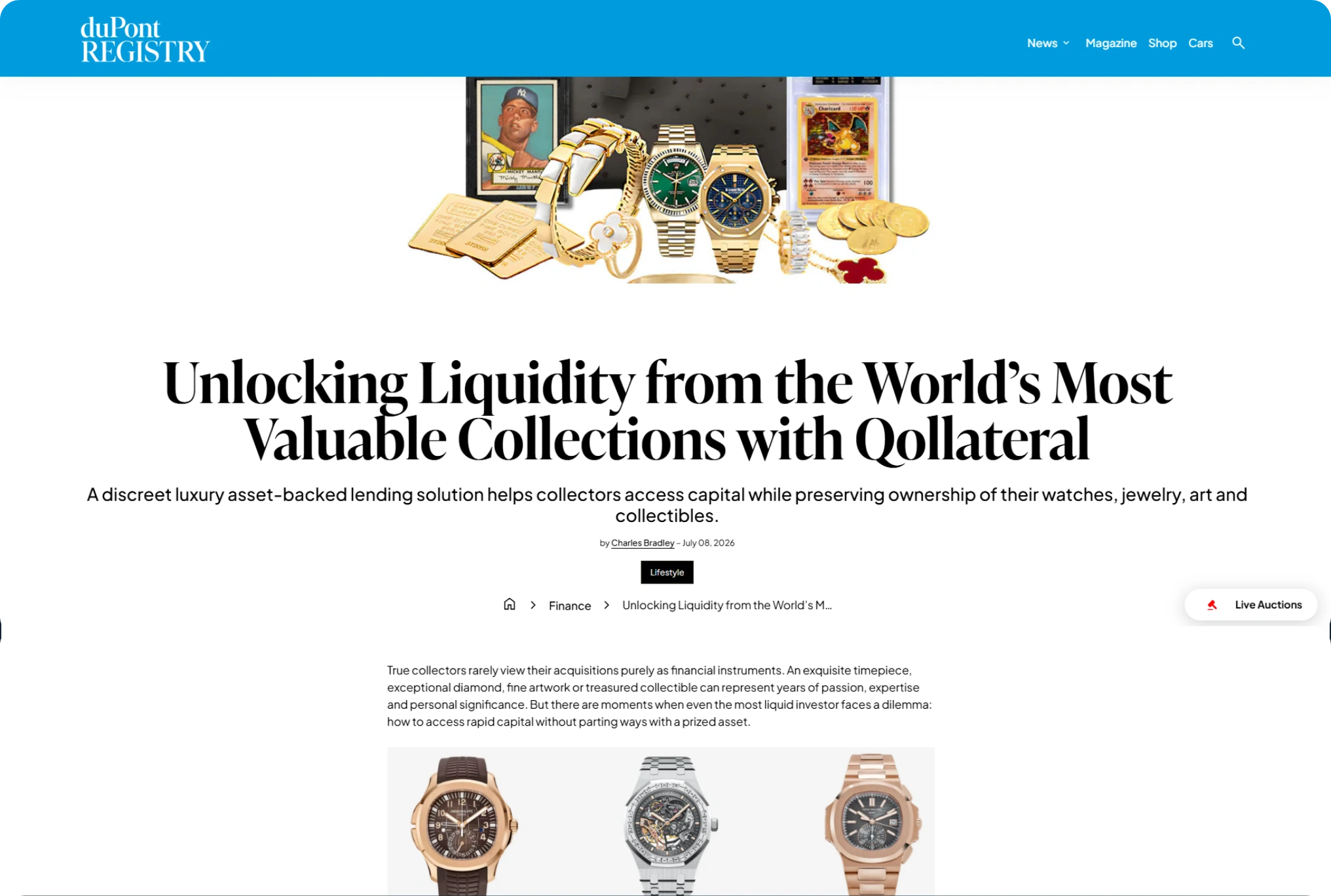 Unlocking Liquidity from the World’s Most Valuable Collections with Qollateral