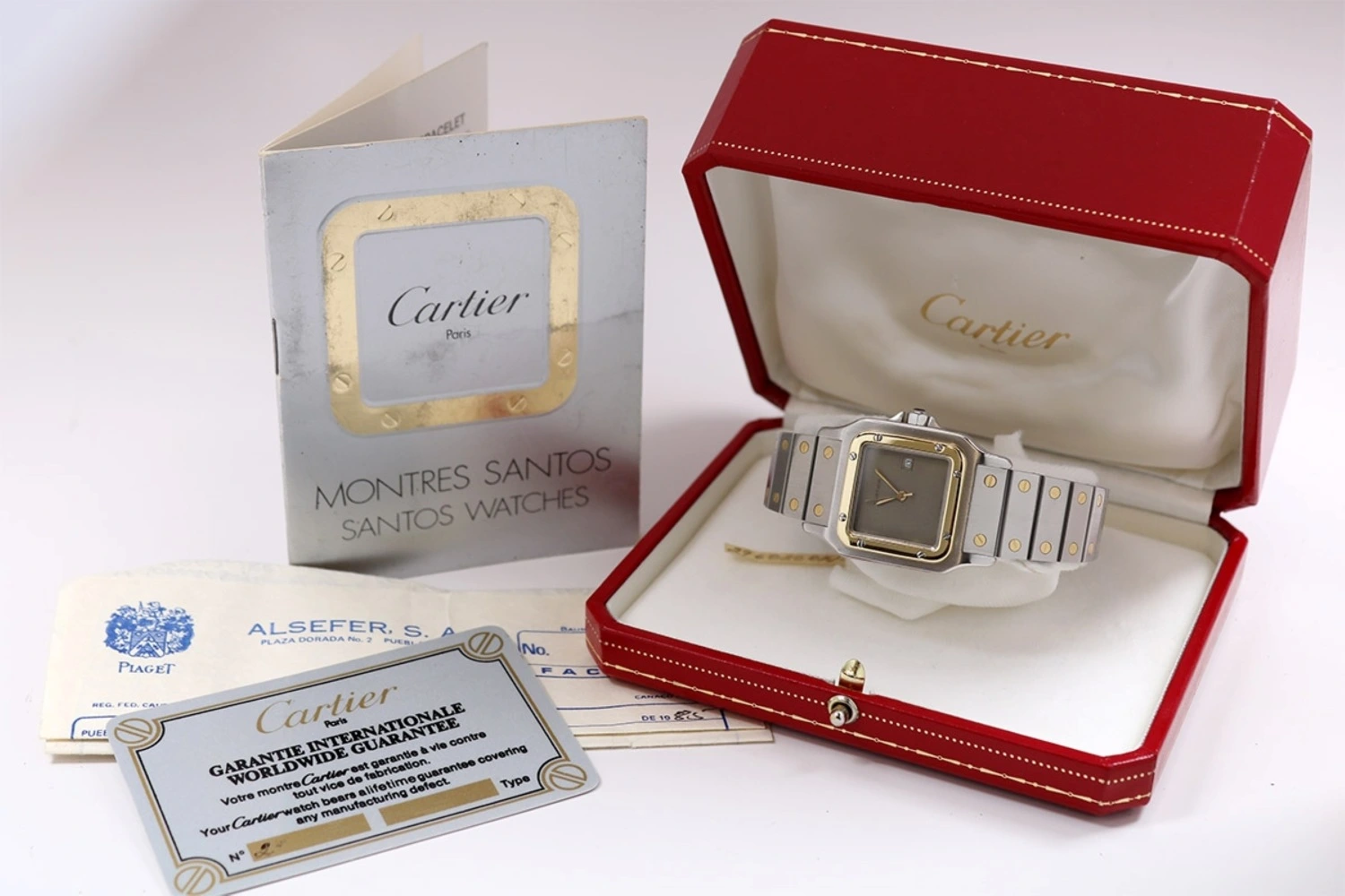 Vintage Cartier Santos Carrée Ref. 2960 with original box and papers