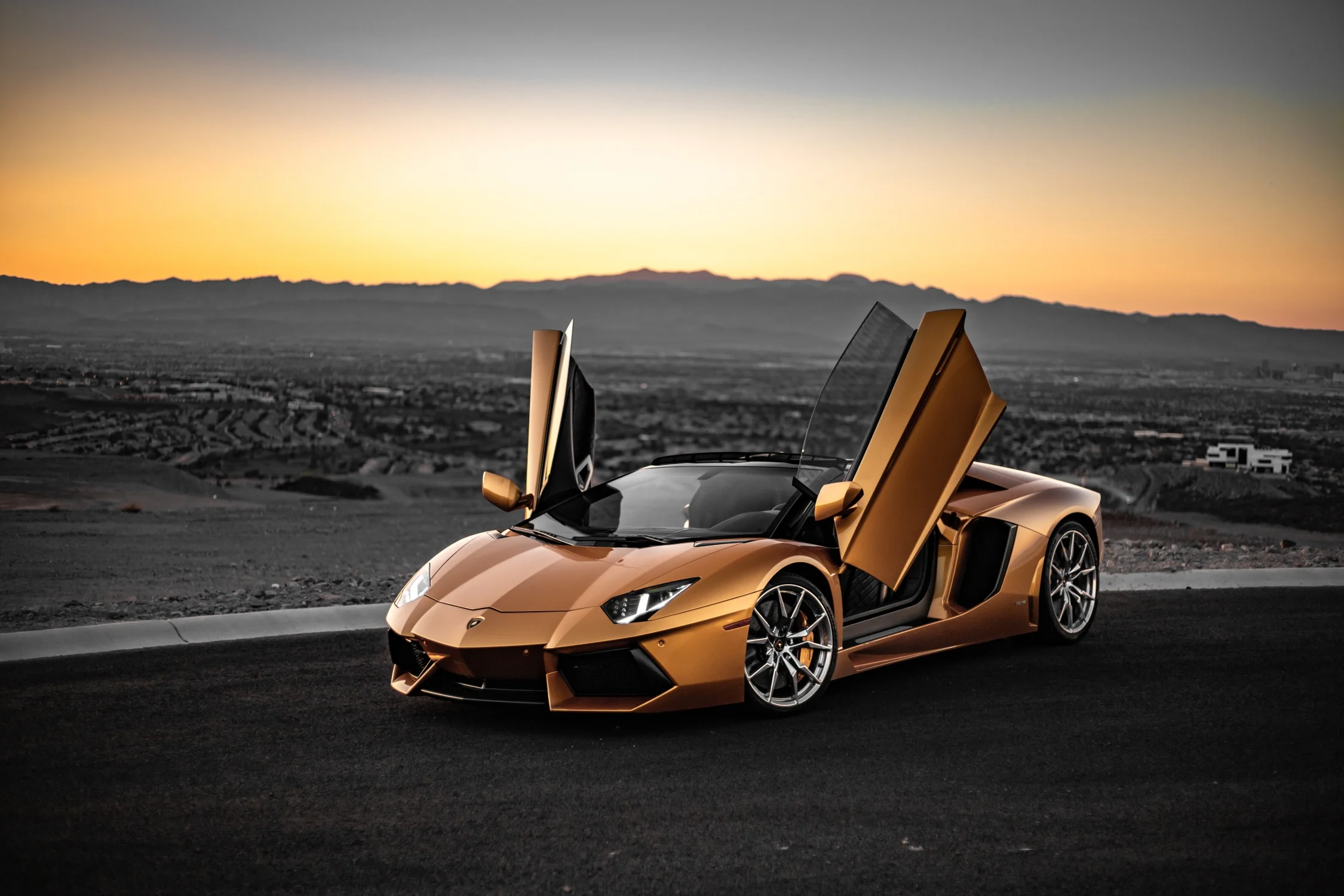 Gold Lamborghini Aventador representing how owners can borrow against an exotic car without selling