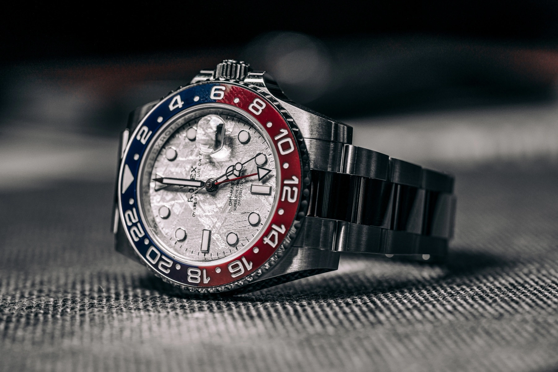 Rolex GMT-Master II Pepsi with meteorite dial and red and blue bezel